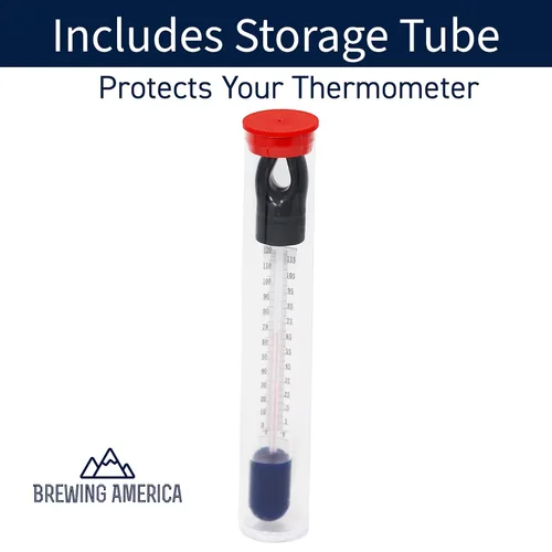 Vista 3 de Brewing America Termómetro flotante de vidrio Homebrew Cerveza Vinificación 0-122F Hecho en EE. UU