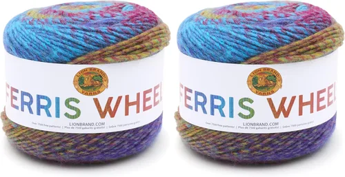 Vista 11 de Lion Brand Yarn, Muticolor - Hilo de noria para tejer, ganchillo y manualidades, algodón de azúcar, 1 paquete