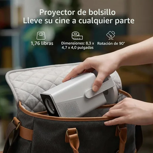 Vista 5 de Proyector HP con Netflix, compatible con cargador de batería USB-C Negro