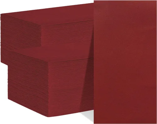KMAKII Servilletas desechables color burdeos, servilletas de tela como servilletas de papel de lino para invitados, toallas de mano de papel para