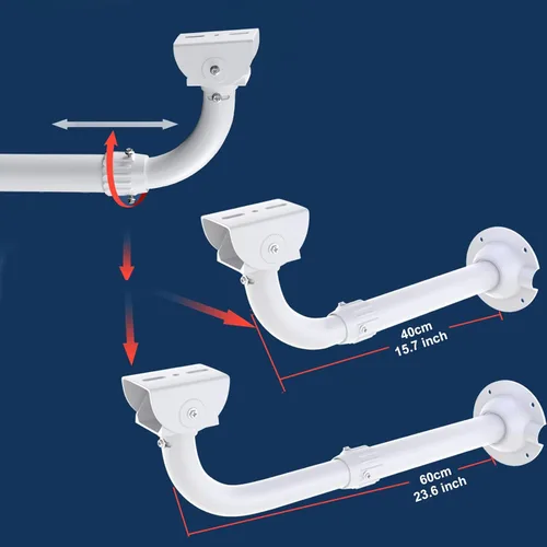 Vista 3 de WiTi Soporte de montaje de cámara de seguridad CCTV, 40CM-60CM Soporte de montaje en pared y techo ajustable para cámara IP CCTV, montaje en poste