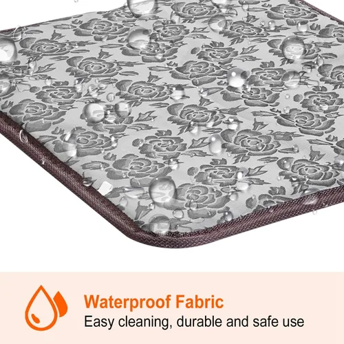 Vista 5 de Almohadilla térmica para mascotas, 18 x 18 pulgadas, almohadilla térmica impermeable para perros con 2 niveles de temperatura, calefacción eléctrica