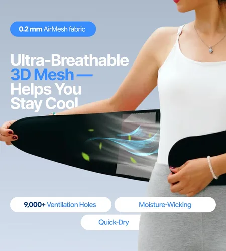 Vista 3 de Faja de espalda ajustable ultra delgada para hombres y mujeres - Alivio flexible del dolor de espalda baja con correas de doble tensión