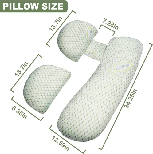 Vista 7 de Almohadas de embarazo para dormir, almohada corporal imprescindible para el embarazo, almohada corporal de maternidad para adultos, soporte