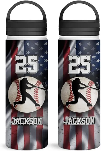 Vista 20 de winorax Botella de agua personalizada con la bandera estadounidense, vasos aislados de acero inoxidable, vasos para café, viaje, botella deportiva
