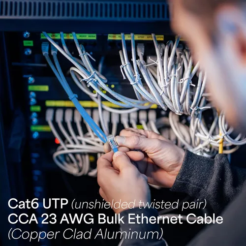 Vista 3 de VIVO Cable Cat6 a granel de 500 pies, cable Ethernet CCA, 23 AWG, caja de extracción UTP, red LAN, azul, CABLE-V006B