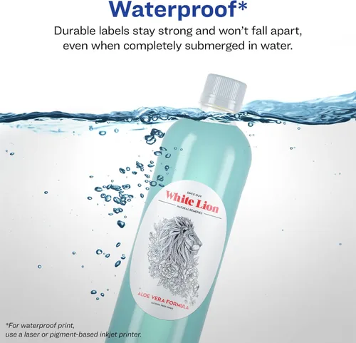 Vista 2 de Avery Etiquetas ovaladas impermeables duraderas, tecnología Sure Feed, 4.25 x 2.5 pulgadas, 150 en total, etiquetas impermeables resistentes al