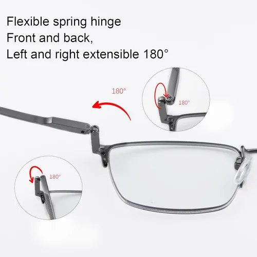 Vista 4 de YIMI Gafas de lectura fotocrómicas progresivas multifocales, bisagras de resorte, lectores de sol UV, lentes antideslumbrantes de luz azul