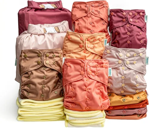 Vista 22 de Big Adventure Kinder - Juego de 5 pañales de tela reutilizables para bebé, estilo de bolsillo, jersey atlético que absorbe la humedad, insertos