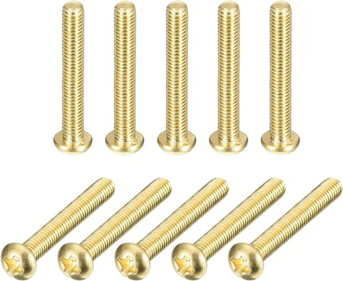Vista 9 de uxcell Tornillos de máquina de latón, pernos de sujeción de cabeza plana Phillips M3x5mm para muebles, equipos de oficina, electrónica, 12