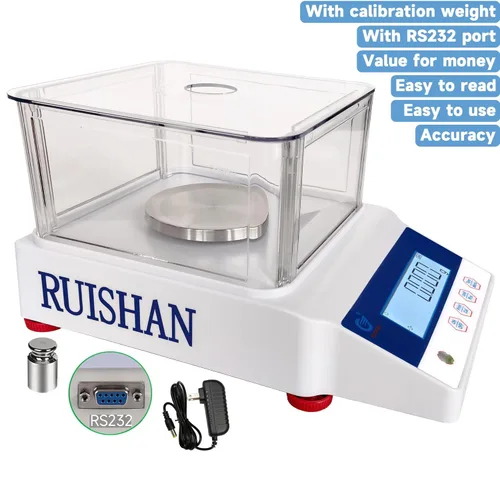 Vista 2 de 3.53 oz X 0.00 oz Escala digital precisa de gramos de laboratorio Balanza electrónica analítica de laboratorio Escala de miligramo de laboratorio