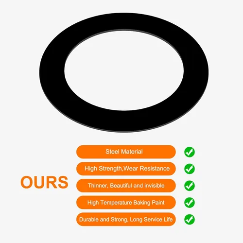 Vista 2 de Anillo negro para latas empotrables de 2.5 pulgadas para lámparas de techo, paquete de 4 unidades de diámetro interior de 3 pulgadas, diámetro