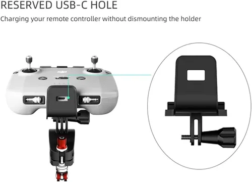 Vista 9 de Xmipbs Mavic 3 soporte de bicicleta soporte de bicicleta para DJI Mavic Air 2, Air 2S Mini 2 Mini 3 Pro RC-N1 controlador, clip de abrazadera