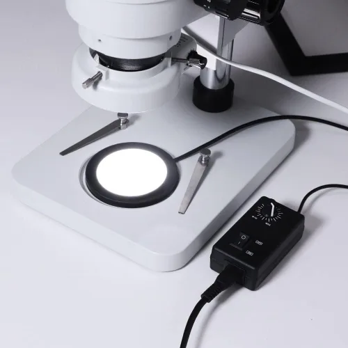 Vista 4 de Kit de accesorios para microscopio Anillo ajustable Fuente de luz inferior LED Microscopio Retroiluminación Lámpara iluminadora para industria