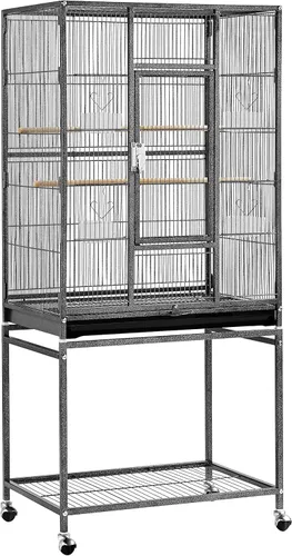 Yaheetech Jaula de hierro forjado extra grande para periquitos con soporte desmontable para cacatúa, sol, mejilla, conure, agapornis, pinzón,