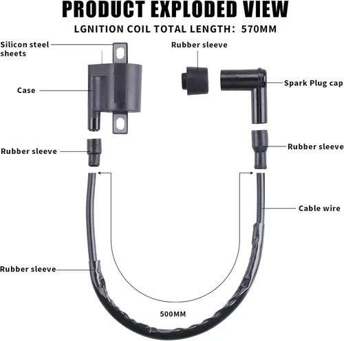 Vista 3 de Bobina de encendido Stylemafia compatible con Yamaha PW 50 PW50 1981-2009 PW 80 PW80 1981-2009