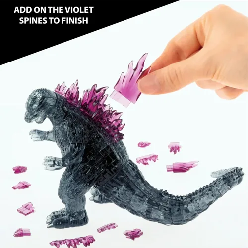 Vista 5 de Bepuzzled, Godzilla Ultra Deluxe - Rompecabezas de cristal 3D, para amantes de Godzilla, coleccionistas y rompecabezas a partir de 12 años