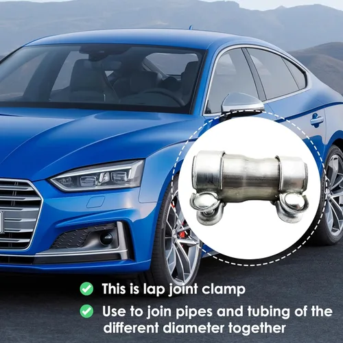 Vista 4 de Kingsea Stainless Steel Exhaust Pipe Fitting, Exhaust Sleeve, Connection Diameter 40 mm to 45 mm, Pipe Connector Exhaust Clamp