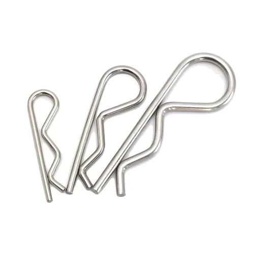 Vista 2 de Kit surtido de 20 pasadores de chaveta, clips R resistentes chapados en zinc, kit surtido de sujetadores de resorte, clips de enganche, clip