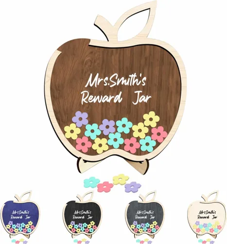 Vista 11 de Tarro de recompensa de estrella personalizado con incentivo floral para profesores, tabla de recompensas de comportamiento y tabla de tareas