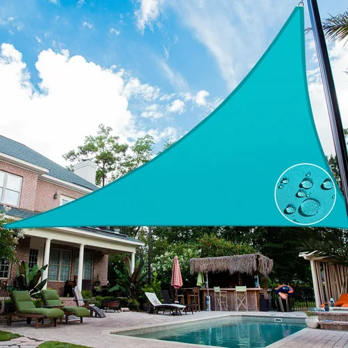 Vista 10 de Patio Paradise - Toldo parasol impermeable de 5 x 5 x 5 pies, diseño de triángulo, color rojo, 95% de bloqueo de rayos UV, para Patio Cover