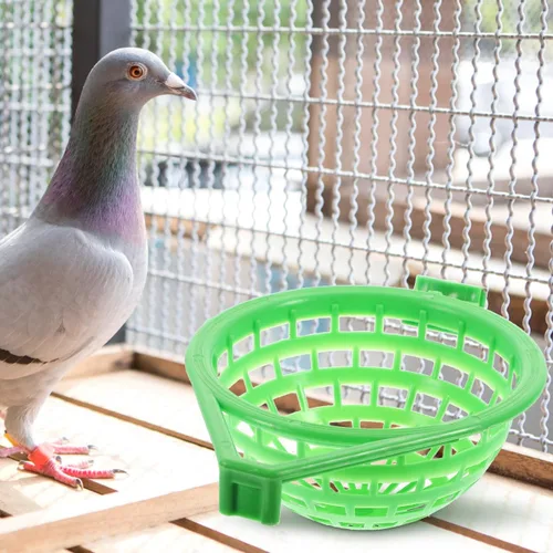 Vista 2 de Mipcase Cuenca de nido de pájaro para pájaros pequeños, soporte de anidación verde para loros, fácil de instalar, prácticos suministros para pájaros