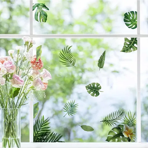 Vista 33 de CRASPIRE 16 Hojas de Vinilo Adhesivo de Diente de León, Adhesivos de Plantas Coloridos, Adhesivos de Flores para Ventanas, Vinilo Impermeable