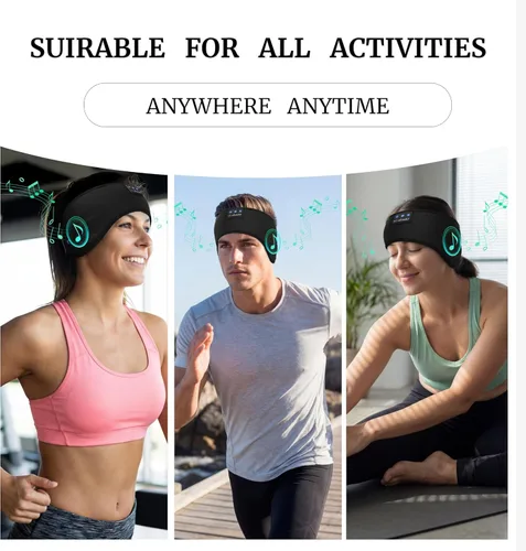 Vista 6 de LC-dolida Paquete de 2 auriculares para dormir, calentador de oídos, Bluetooth 5.4, para deportes de invierno, para clima frío, con micrófono