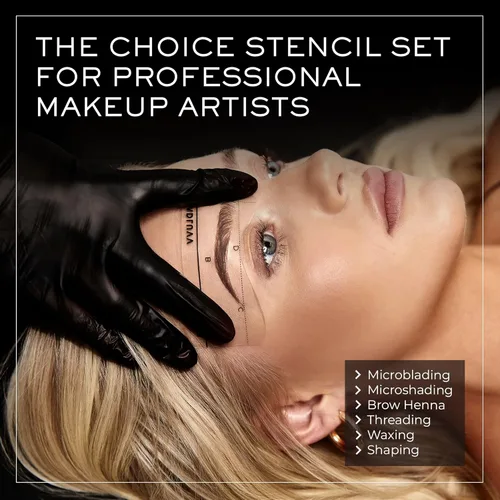 Vista 5 de MADLUVV Plantillas moldeadoras de cejas, plantilla de mapeo de cejas reutilizable para profesionales de PMU, mapeo de maquillaje semipermanente, 6