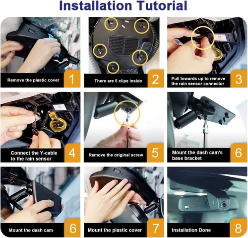 Vista 5 de Fitcamx Cámara de tablero dual 2K adecuada para Ford Maverick 2022 2023 2024 2025 (sensor de lluvia), aspecto OEM, video frontal de 1440P + trasero