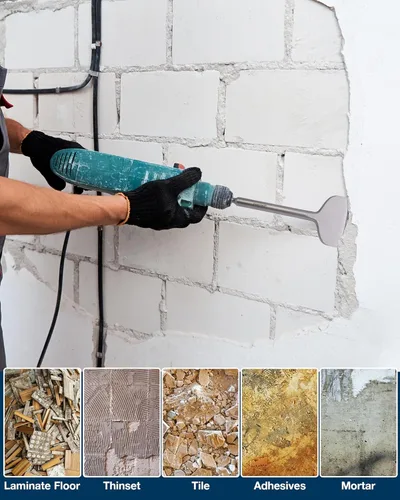 Vista 6 de SDS Plus cincel, Firecore - Brocas de eliminación de azulejos de 4 x 11 pulgadas para taladro de martillo giratorio SDS Plus, pala de acero