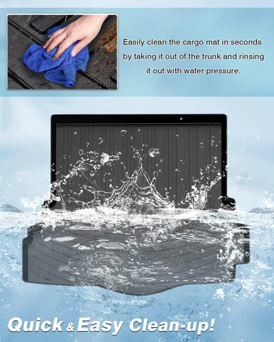 Vista 7 de Mixsuper Forro de Carga para Todo Clima - Alfombrilla de Maletero de Ajuste Personalizado Compatible con Ford Fusion (2013-2020), Platinum