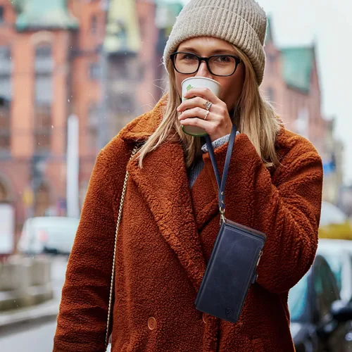 Vista 4 de XcaseBar Funda tipo cartera para Samsung Galaxy A13 5G con cremallera Bloqueo RFID Titular de la tarjeta de crédito, Libro de folio con tapa Funda