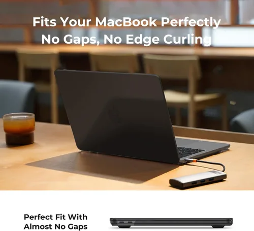 Vista 5 de EooCoo Funda rígida compatible con MacBook Air de 13.3 pulgadas M1 Chip 2021-2018 con pantalla Retina, funda protectora de plástico Air de 13.3