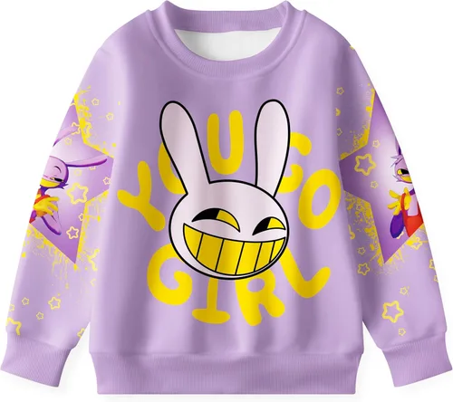 DJYLBV The Amazing Circus Sudaderas para niños, diseño digital de dibujos animados, cuello redondo, disfraz para niños