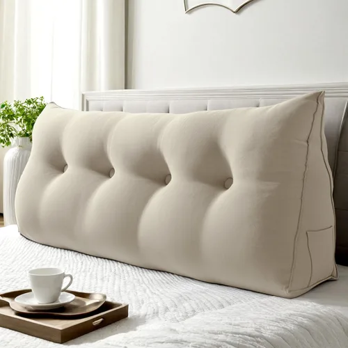 Vista 21 de WOWMAX Almohada ergonómica para cabecero para cama de tamaño matrimonial, almohadas tapizadas multifuncionales para cabecero, tableros portátiles