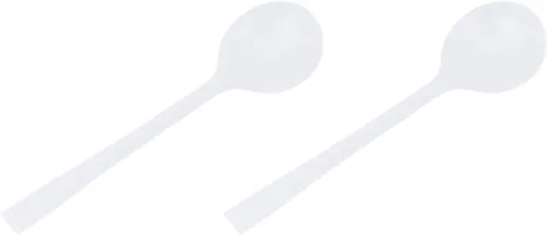 Vista 8 de Cucharas de plástico para sopa, paquete de 50 unidades, cucharas desechables resistentes al calor y sin BPA, cucharas de servir de peso pesado