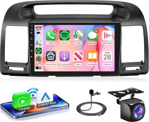 Vista 11 de 4Core 2G+64G Android Car Stereo Carplay para Toyota Camry 2000 2001 2002 2003 2004 2005 2006, Rimoody 9 pulgadas pantalla táctil radio de coche