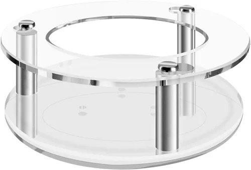 Vista 2 de Geekria - Carcasa acrílica transparente compatible con 2019 Echo Dot (3ª generación) altavoz inteligente con reloj, soporte de pared para altavoz