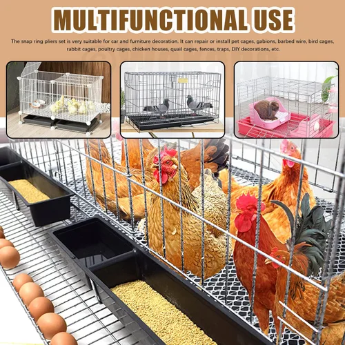 Vista 7 de Alicates de anillo de uñas tipo M Hog con 1200 piezas de acero galvanizado M clips para cercas Jaulas Malla Fijar Instalar