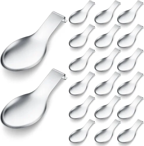 Vista 15 de Nuanchu 6 piezas de acero inoxidable soporte para cucharas y espátulas para estufa, mango para cucharón, soporte para cucharas para encimera