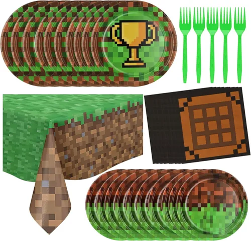 Vista 14 de Platos y servilletas de animación de dibujos animados 25 platos de postre de 7 pulgadas 25 platos desechables de 9 pulgadas 25 servilletas