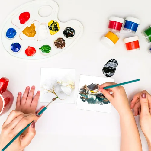 Vista 6 de Pangda 100 piezas de láminas cuadradas de acrílico fundido transparente de 4'' x 4'', hojas de plástico cuadradas, paneles transparentes con papel