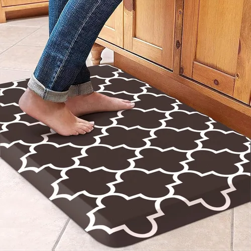 Vista 26 de WISELIFE Tapete de cocina acolchado antifatiga, 17.3 x 28 pulgadas, antideslizante, resistente, de PVC, ergonómico, impermeable, cómodo
