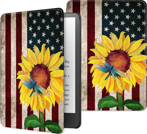 Vista 59 de Funda para Kindle básico de 6 pulgadas (11.ª generación), múltiples ángulos, piel sintética, delgada, con función de encendido y apagado automático