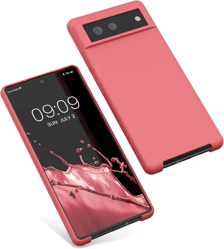 Vista 307 de kwmobile Funda Compatible con Google Pixel 6 Pro - Funda de teléfono de silicona TPU con acabado suave - Azul Arrecife