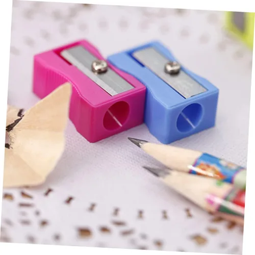 Vista 9 de Tofficu Suministros de herramientas manuales, 24 piezas de sacapuntas de plástico de colores, sacapuntas manual de plástico, juego a granel, mini