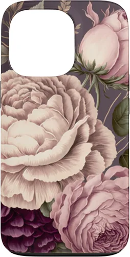 Vista 10 de Elegant Blush Pink & Purple Vintage Floral Rose & Peony Case for iPhone 17