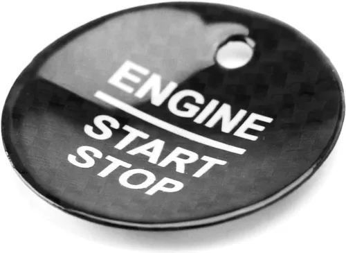 Vista 9 de iJDMTOY Cubierta de Botón de Arranque/Parada del Motor sin Llave de Fibra de Carbono Real Negro Brillante con Apertura para Luz Indicadora