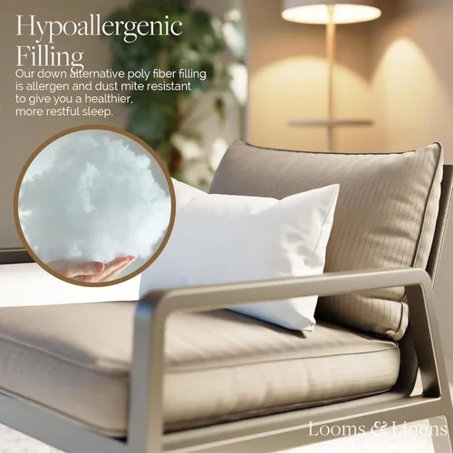 Vista 5 de Looms & Linens - Fundas de almohada lumbar para decoración del hogar, relleno de poliéster suave para apoyo de espalda y fundas de almohada